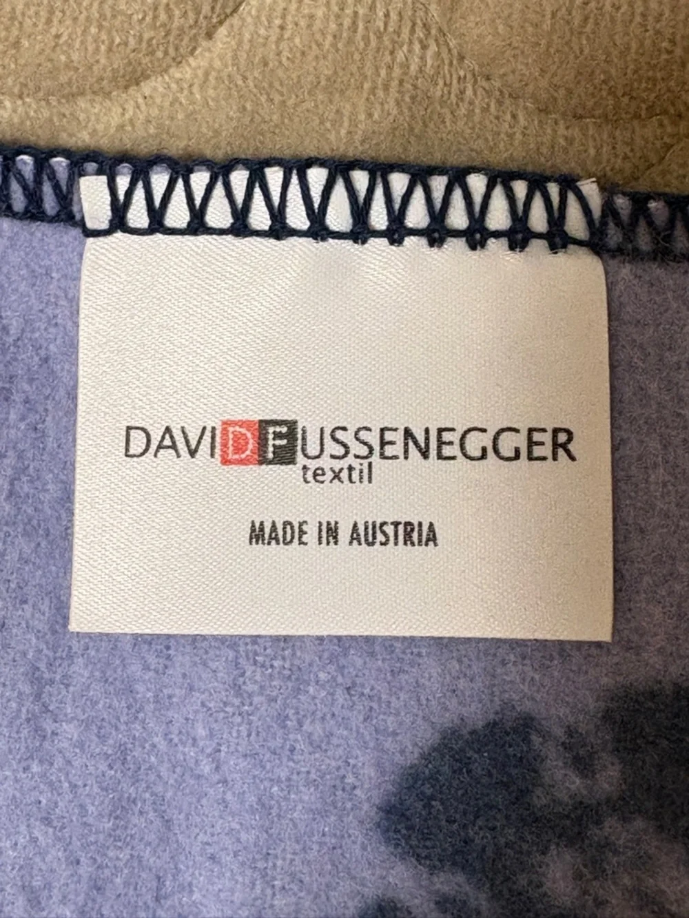 Baby Blanket David Fussenegger Levender Gray Cotton Blend Reversible Soft 33x27